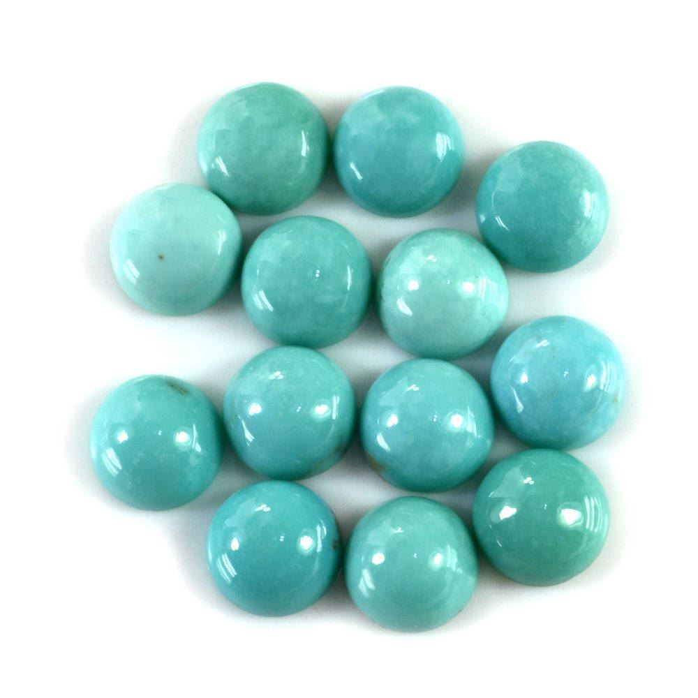 MEXICAN TURQUOISE ROUND CAB (SI) (BLUE-GREEN) 8MM 1.93 Cts.