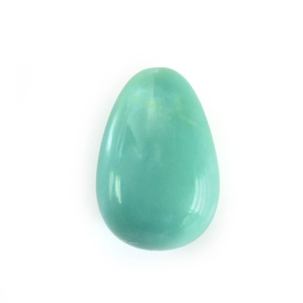 MEXICAN TURQUOISE PLAIN DROPS (SI) (GREEN) (HALF DRILL 0.60MM) 9X6MM 2.19 Cts.