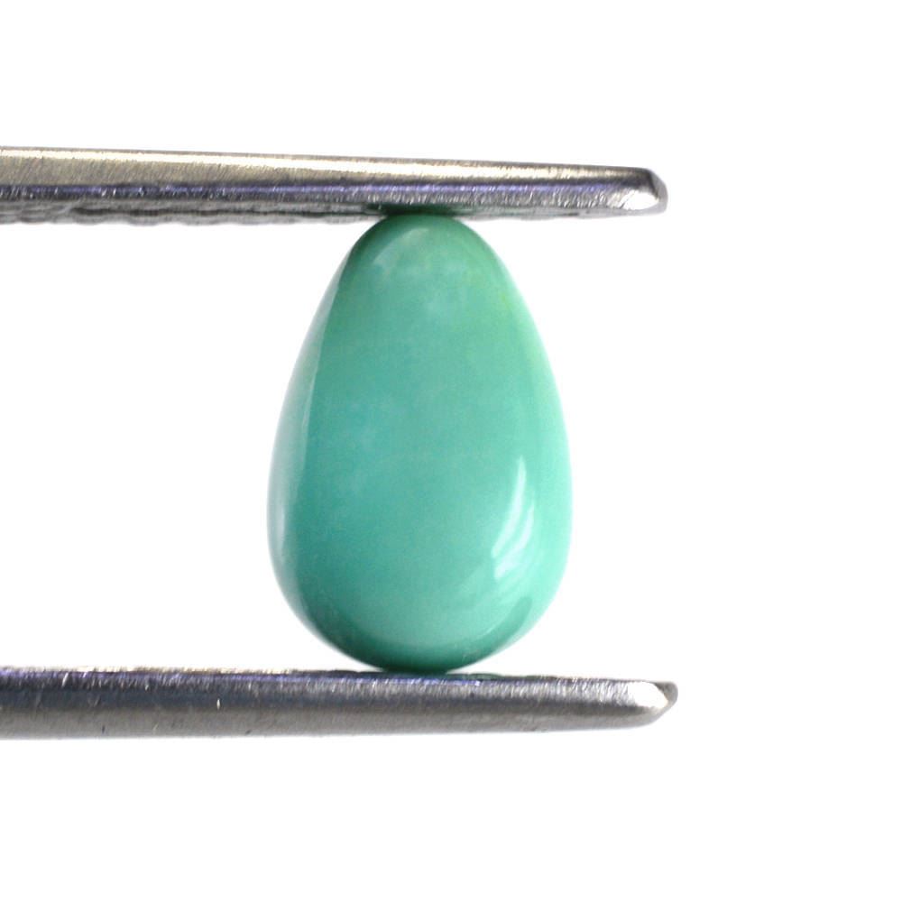 MEXICAN TURQUOISE PLAIN DROPS (SI) (GREEN) (HALF DRILL 0.60MM) 9X6MM 2.19 Cts.