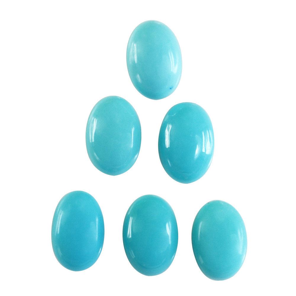 MEXICAN TURQUOISE OVAL CAB 6X4MM 0.39 Cts.