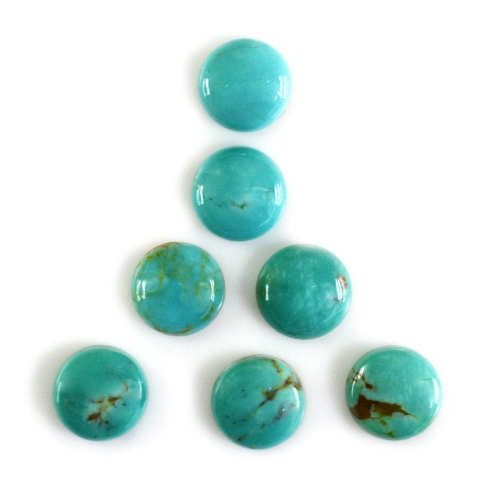KINGMAN TURQUOISE ROUND CAB (GOLDEN BROWN MATRIX) 5MM 0.38 Cts.