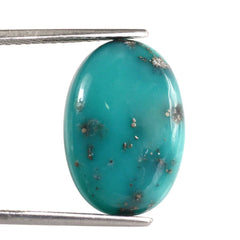 MEXICAN TURQUOISE OVAL CAB (WITH MATRIX PYRITE) 19X13MM 8.98 Cts.