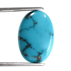 MEXICAN TURQUOISE OVAL CAB (WITH MATRIX & PYRITE) 19X13MM 8.73 Cts.