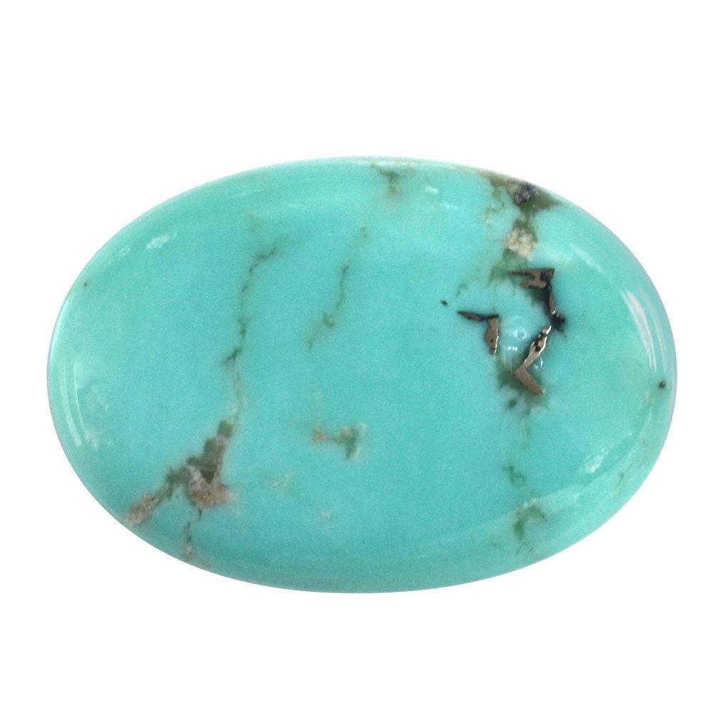 MEXICAN TURQUOISE OVAL CAB (WITH MATRIX PYRITE) 20X14MM 9.50 Cts.