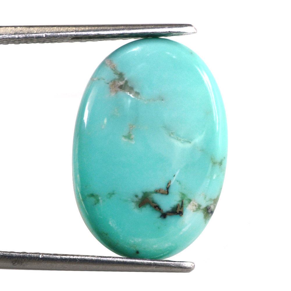 MEXICAN TURQUOISE OVAL CAB (WITH MATRIX PYRITE) 20X14MM 9.50 Cts.
