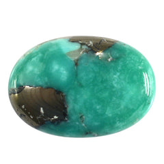 MEXICAN TURQUOISE OVAL CAB (WITH MATRIX PYRITE) 19X13MM 9.28 Cts.