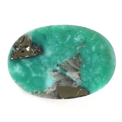 MEXICAN TURQUOISE OVAL CAB (WITH MATRIX PYRITE) 19X13MM 9.28 Cts.