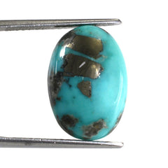 MEXICAN TURQUOISE OVAL CAB (WITH MATRIX PYRITE) 19X13MM 8.83 Cts.