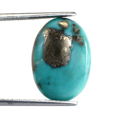 MEXICAN TURQUOISE OVAL CAB (WITH MATRIX PYRITE) 20X14MM 9.78 Cts.