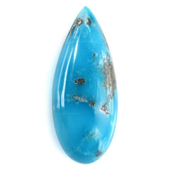 BLUE TURQUOISE PEAR CAB (WITH MATRIX PYRITE) 17X7MM 2.87 Cts.