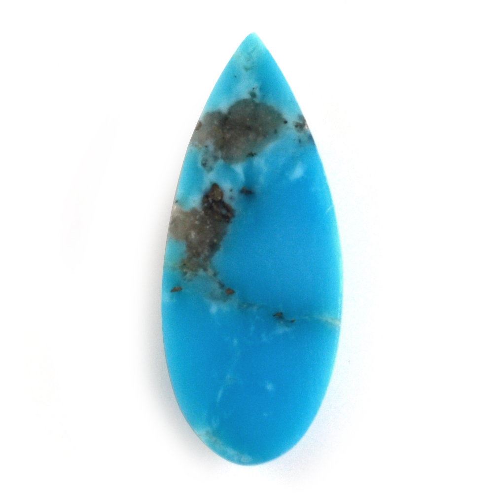 BLUE TURQUOISE PEAR CAB (WITH MATRIX PYRITE) 17X7MM 2.87 Cts.