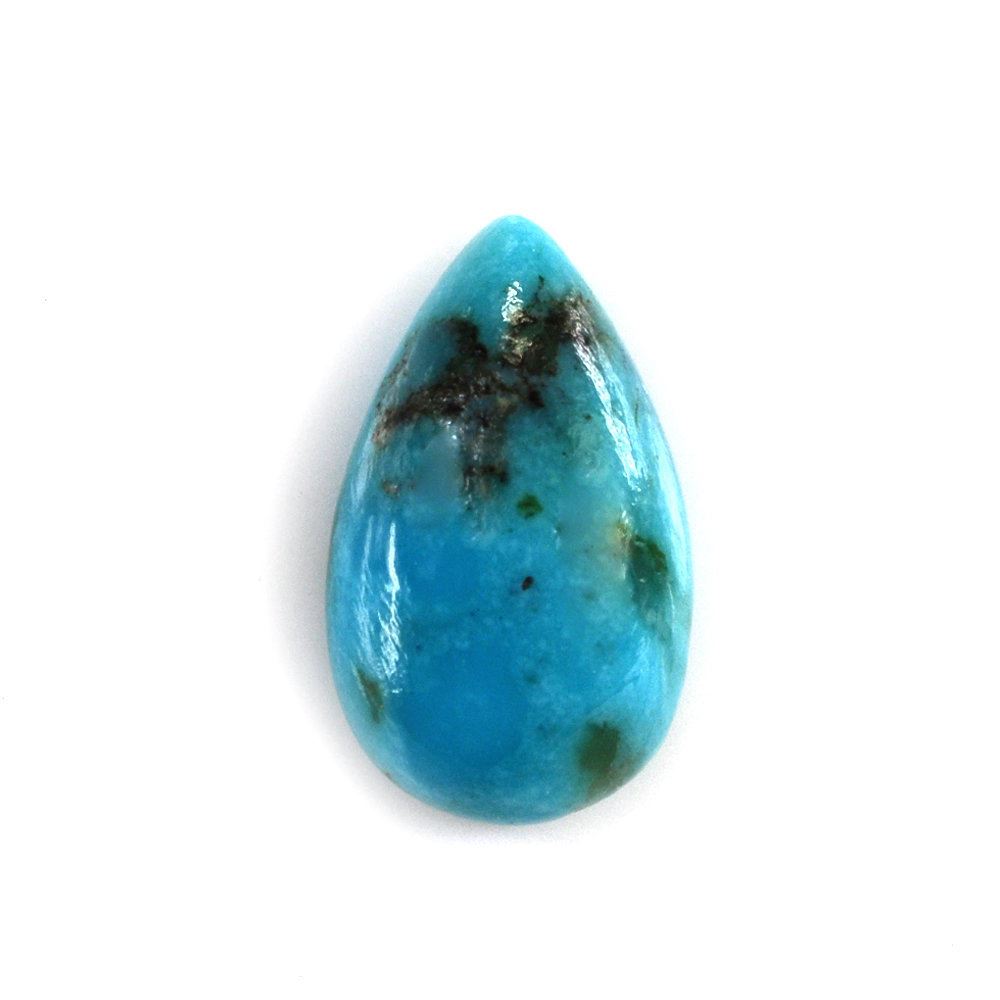 BLUE TURQUOISE PEAR CAB (WITH MATRIX PYRITE) 10X6MM 1.29 Cts.