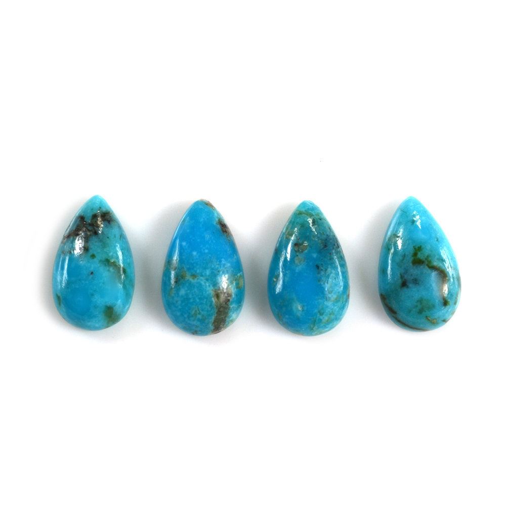 BLUE TURQUOISE PEAR CAB (WITH MATRIX PYRITE) 10X6MM 1.29 Cts.