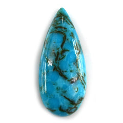 BLUE TURQUOISE PEAR CAB (WITH MATRIX PYRITE) 23X10MM 7.18 Cts.