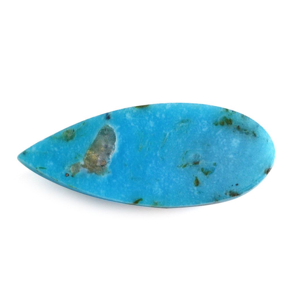 BLUE TURQUOISE PEAR CAB (WITH MATRIX PYRITE) 17X7MM 2.86 Cts.