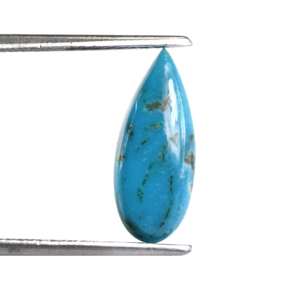 BLUE TURQUOISE PEAR CAB (WITH MATRIX PYRITE) 17X7MM 2.86 Cts.