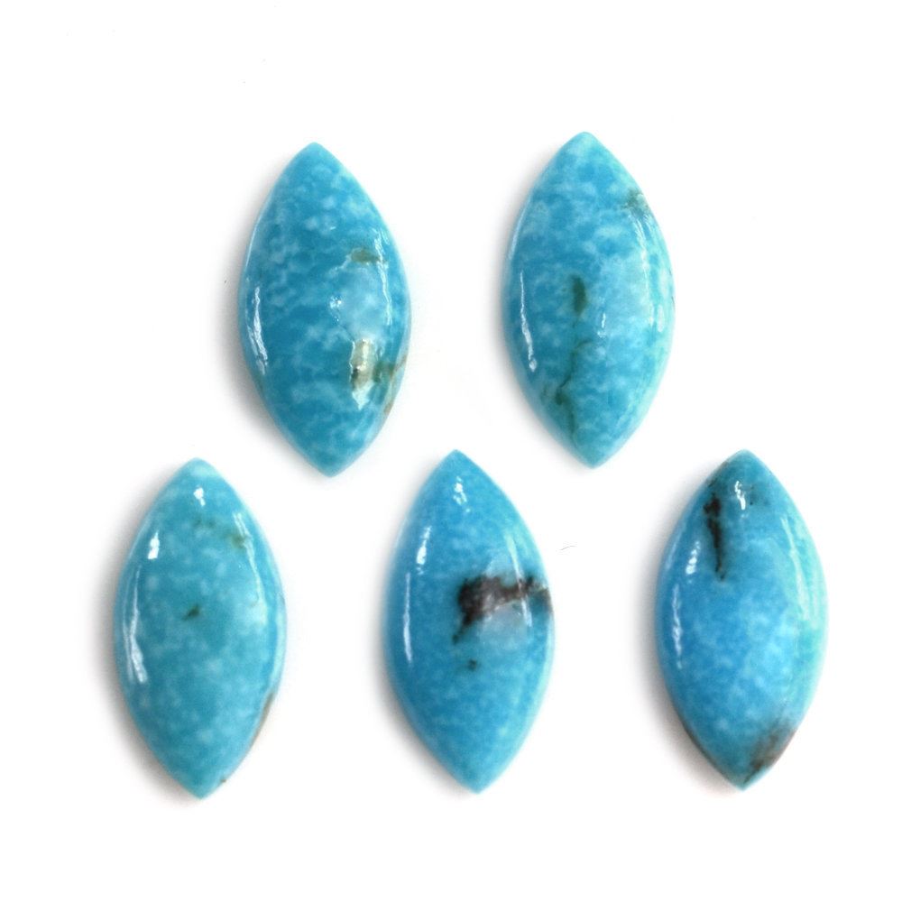 BLUE TURQUOISE MARQUISE CAB (WITH MATRIX PYRITE) 10X5MM 0.80 Cts.