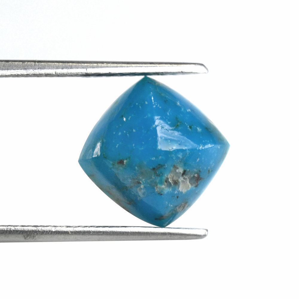 BLUE TURQUOISE SUGARLOAF CUSHION (WITH MATRIX PYRITE) 11MM 4.51 Cts.