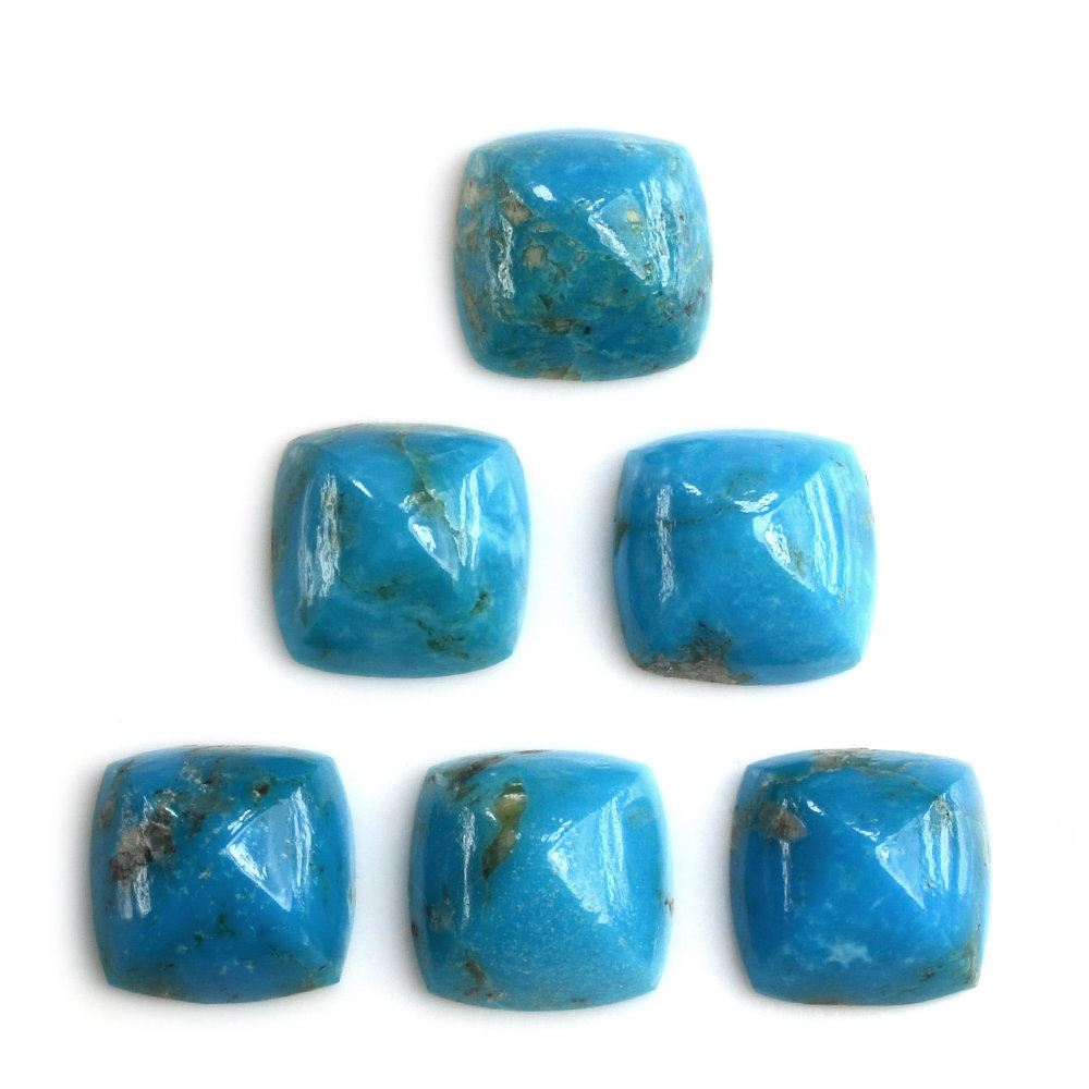 BLUE TURQUOISE SUGARLOAF CUSHION (WITH MATRIX PYRITE) 11MM 4.51 Cts.