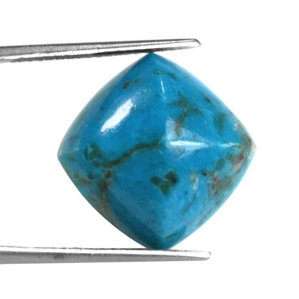 BLUE TURQUOISE SUGARLOAF CUSHION (WITH MATRIX PYRITE) 17MM 14.95 Cts.