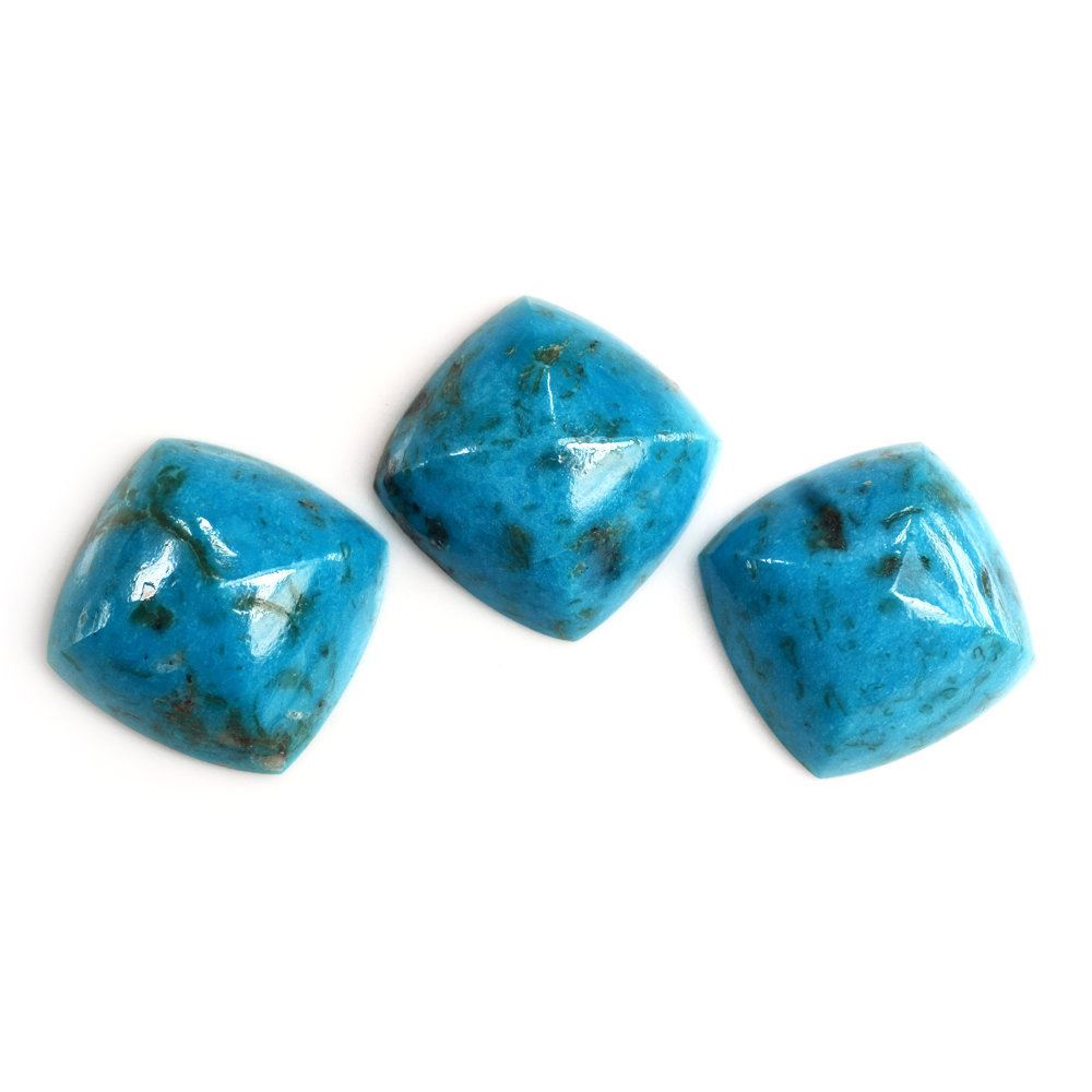 BLUE TURQUOISE SUGARLOAF CUSHION (WITH MATRIX PYRITE) 17MM 14.95 Cts.