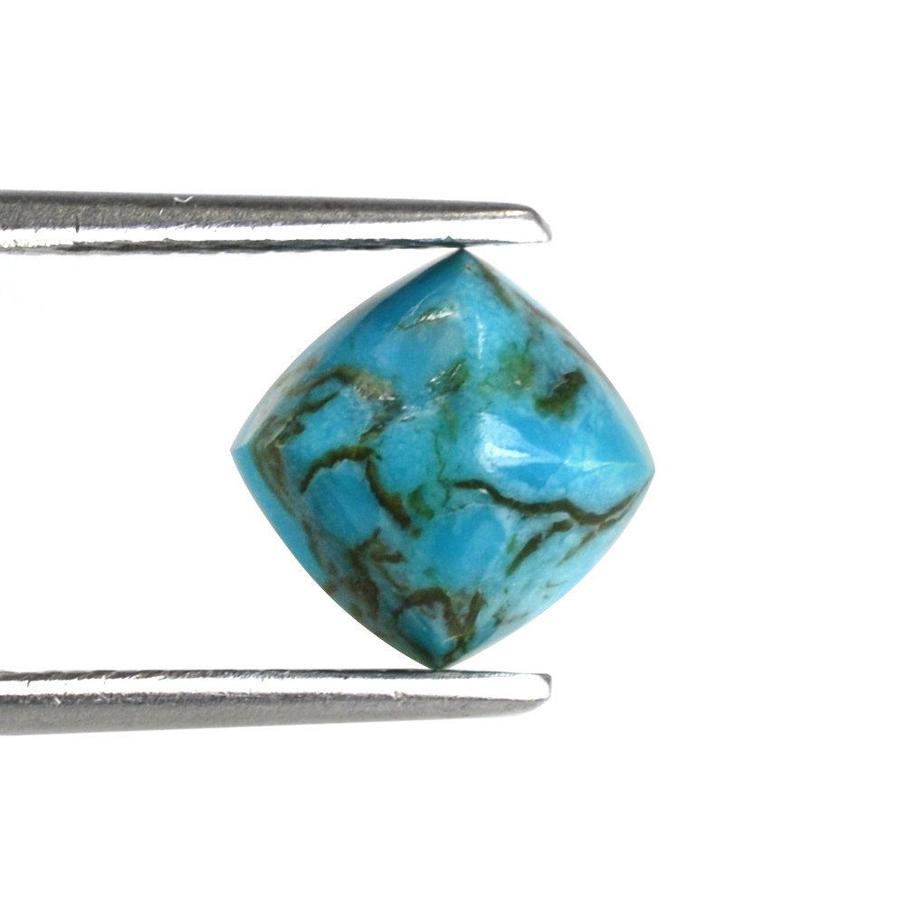 BLUE TURQUOISE SUGARLOAF CUSHION (WITH MATRIX PYRITE) 8MM 1.94 Cts.