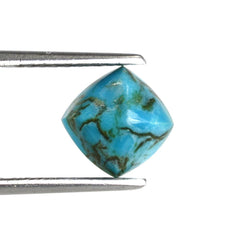BLUE TURQUOISE SUGARLOAF CUSHION (WITH MATRIX PYRITE) 8MM 1.94 Cts.