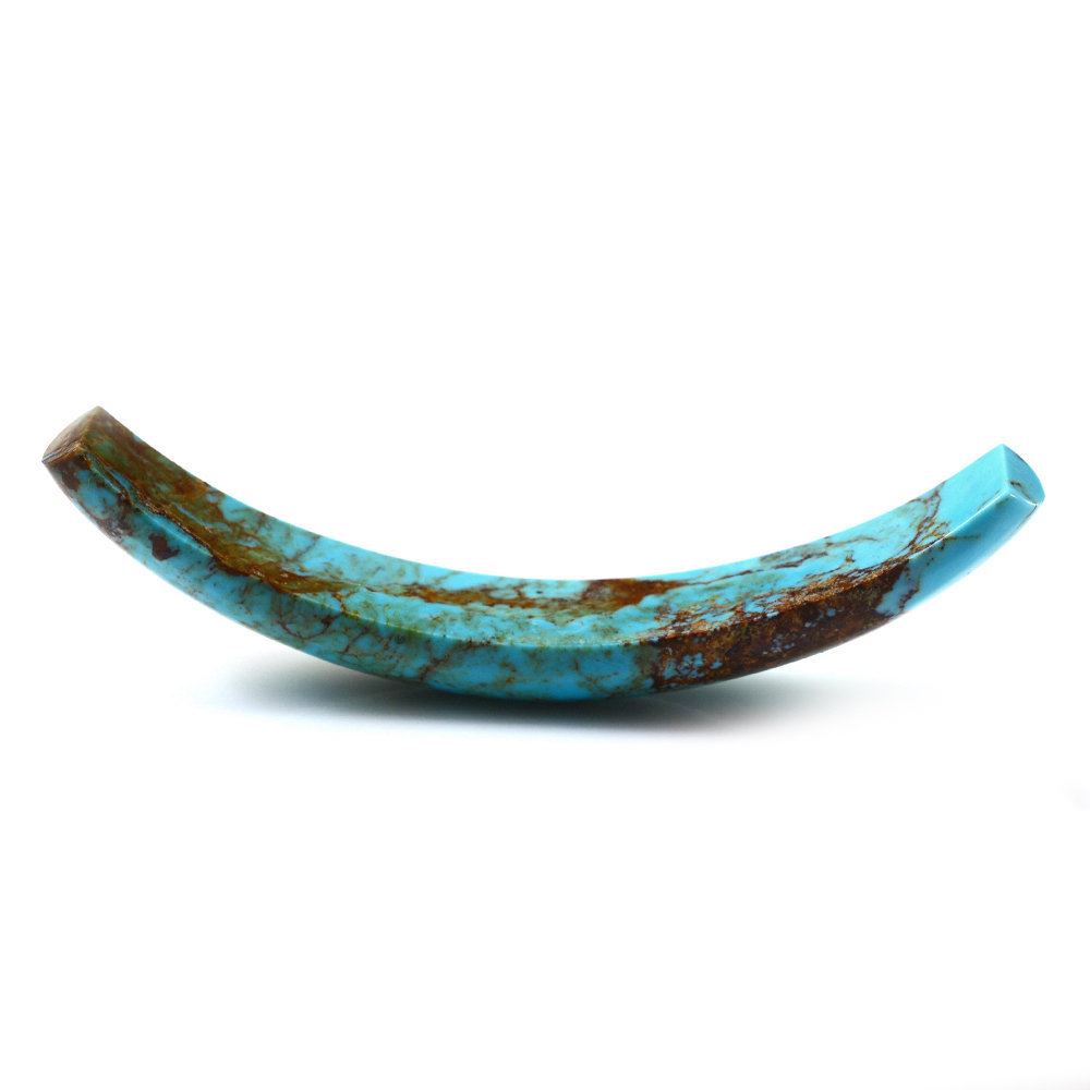MEXICAN TURQUOISE HALF MOON FANCY CAB (WITH BROWN MATRIX) 61.40X11MM 28.59 Cts.