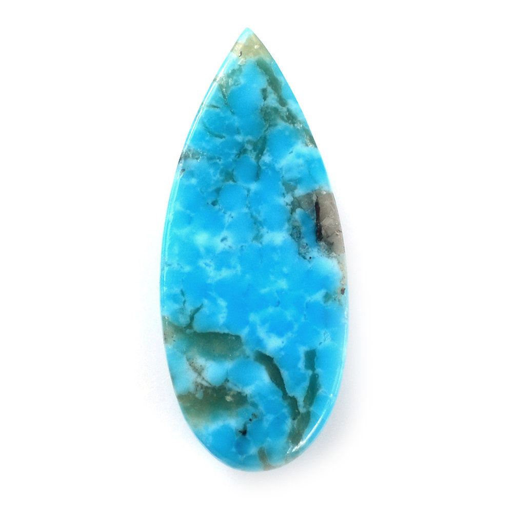 BLUE TURQUOISE PEAR CAB (WITH BROWN MATRIX) 17X7MM 2.92 Cts.