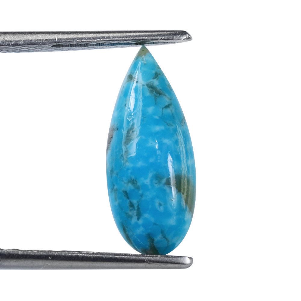 BLUE TURQUOISE PEAR CAB (WITH BROWN MATRIX) 17X7MM 2.92 Cts.