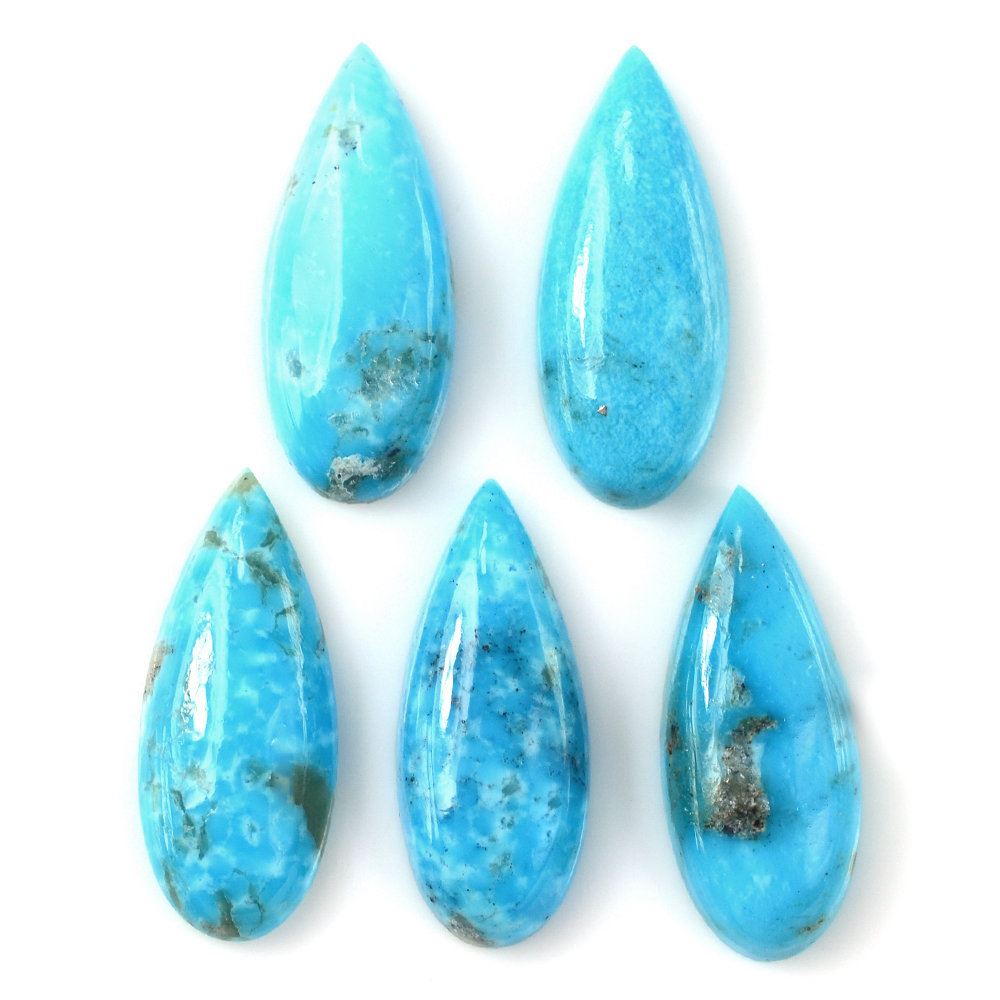 BLUE TURQUOISE PEAR CAB (WITH BROWN MATRIX) 17X7MM 2.92 Cts.