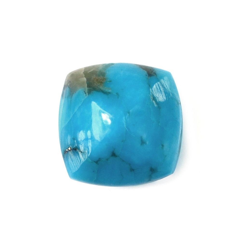 BLUE TURQUOISE PYRAMID CUSHION CAB (WITH BROWN MATRIX) 8MM 2.04 Cts.