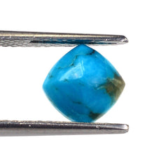 BLUE TURQUOISE PYRAMID CUSHION CAB (WITH BROWN MATRIX) 8MM 2.04 Cts.
