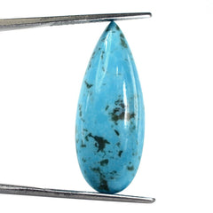 BLUE TURQUOISE PEAR CAB (WITH BROWN MATRIX) 30X12MM 12.05 Cts.