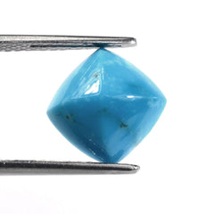 BLUE TURQUOISE PYRAMID CUSHION CAB (WITH BROWN MATRIX) 11MM 4.20 Cts.
