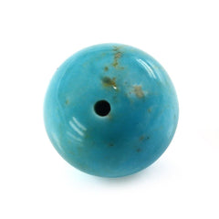 TYRONE TURQUOISE PLAIN BALLS (HALF DRILL 0.80) (WITH BROWN MATRIX) 9.50MM 5.36 Cts.