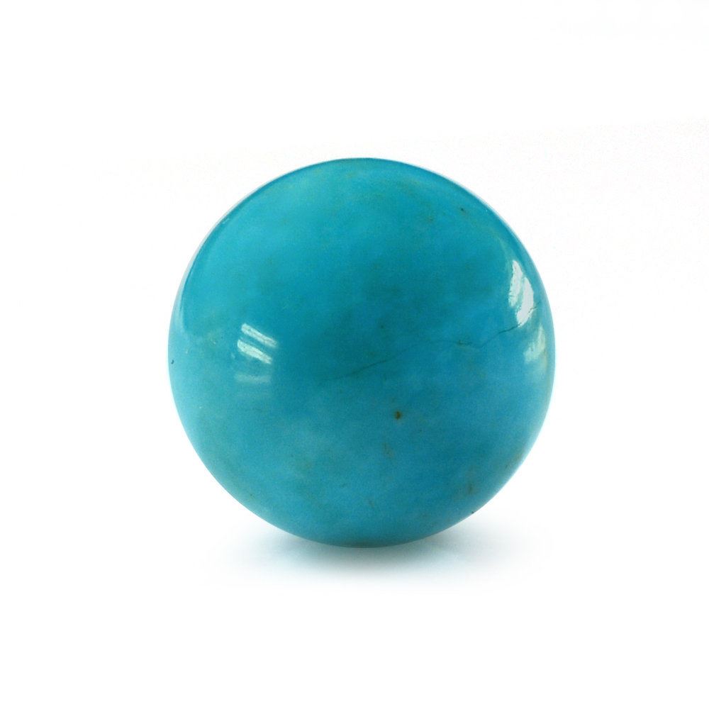 TYRONE TURQUOISE PLAIN BALLS (HALF DRILL 0.80) (WITH BROWN MATRIX) 9.50MM 5.36 Cts.