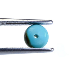 TYRONE TURQUOISE PLAIN BALLS (FULL DRILL 0.80) (WITH BROWN MATRIX) 6MM 1.25 Cts.