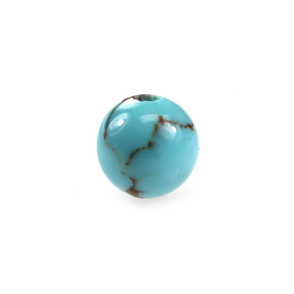 MEXICAN TURQUOISE PLAIN ROUND BALL (GOLDEN MATRIX) (FULL DRILL-1.30MM) 5-5.50MM 0.71 Cts.