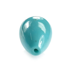 MEXICAN TURQUOISE WITH SLIGHT MATRIX PLAIN DROPS (BLUE GREEN) (HALF DRILL 1.00MM) 12X8MM 5.22 Cts.