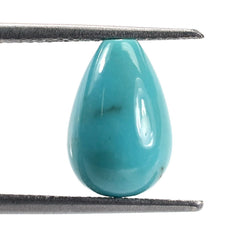 MEXICAN TURQUOISE WITH SLIGHT MATRIX PLAIN DROPS (BLUE GREEN) (HALF DRILL 1.00MM) 12X8MM 5.22 Cts.