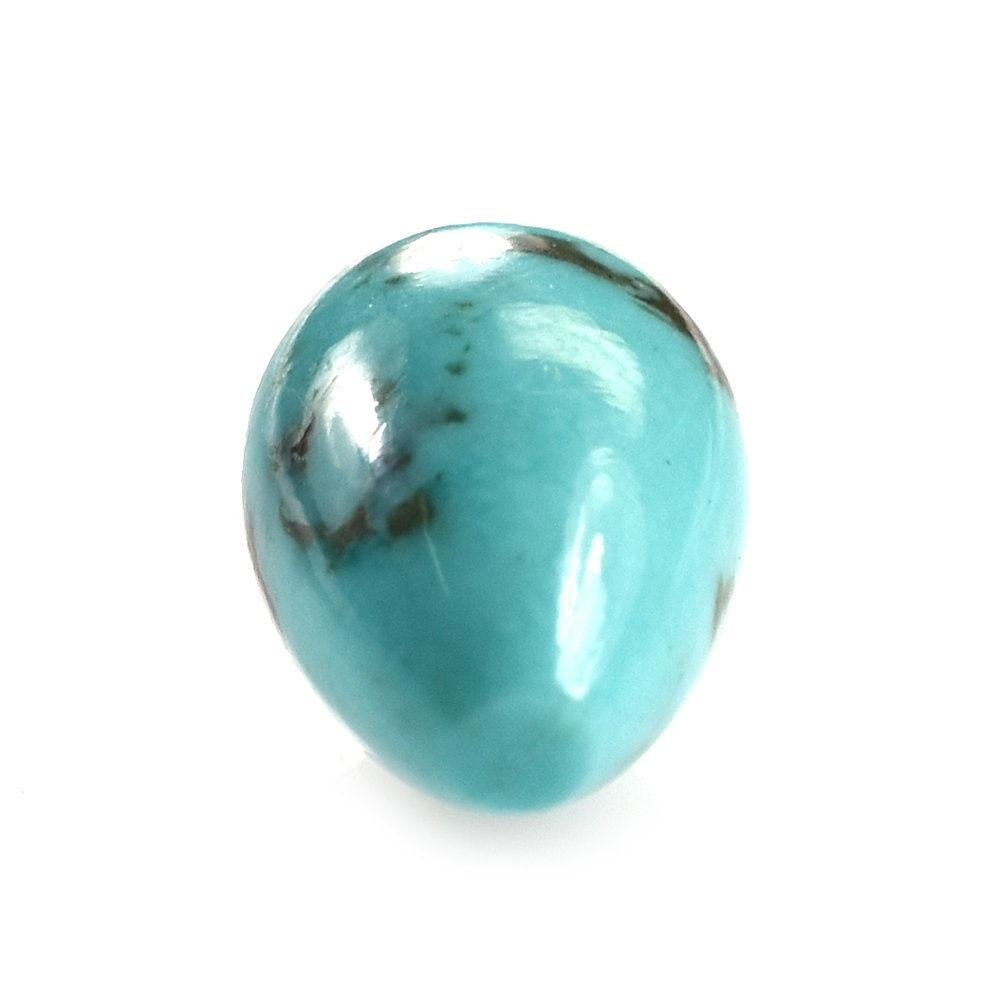 MEXICAN TURQUOISE WITH SLIGHT MATRIX PLAIN DROPS (BLUE GREEN) 12X8MM 5.22 Cts.