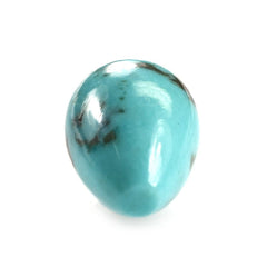 MEXICAN TURQUOISE WITH SLIGHT MATRIX PLAIN DROPS (BLUE GREEN) 12X8MM 5.22 Cts.