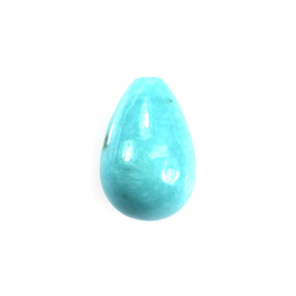 MEXICAN TURQUOISE WITH SLIGHT MATRIX PLAIN DROPS (HALF DRILL 1.00MM) 12X8MM 5.23 Cts.