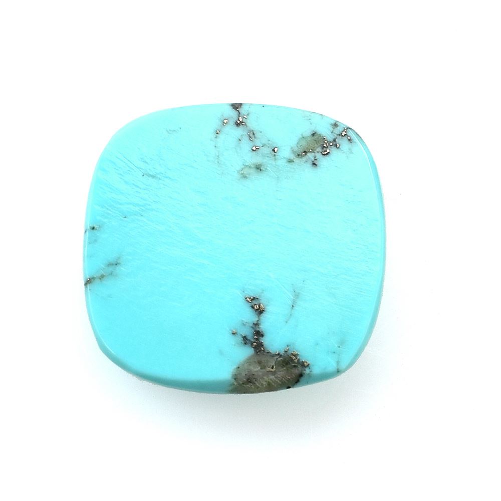 MEXICAN TURQUOISE ROSE CUT CUSHION CAB (BROWN WITH MATRIX) 17.00X17.00 MM 7.55 Cts.