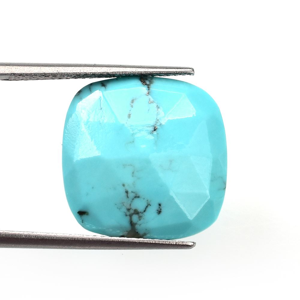 MEXICAN TURQUOISE ROSE CUT CUSHION CAB (BROWN WITH MATRIX) 17.00X17.00 MM 7.55 Cts.
