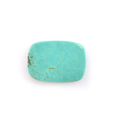 BLUE TURQUOISE PLAIN CUSHION (A) (SOME WHITE MATRIX) 14.00X10.00 MM 2.93 Cts.