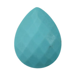 TURQUOISE LENTIL PEAR CHECKER CUT BACK 18X14MM 12.09 Cts.