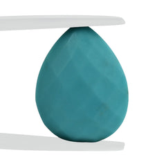 TURQUOISE LENTIL PEAR CHECKER CUT BACK 18X14MM 12.09 Cts.