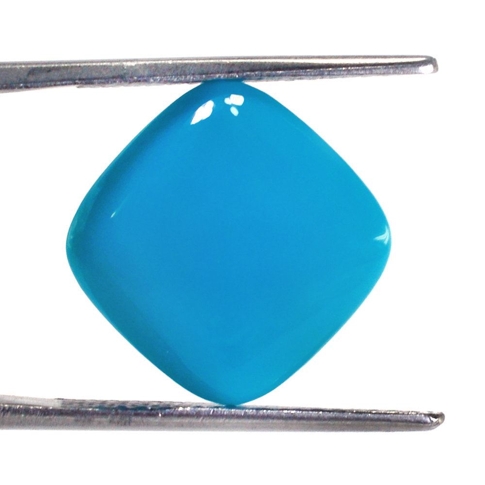 SLEEPING BEAUTY TURQUOISE PLAIN LENTIL CUSHION 14MM 9.60 Cts.